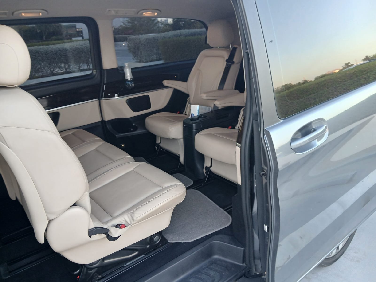 Private vehicle interior for business travel in Muscat — illustrative image.